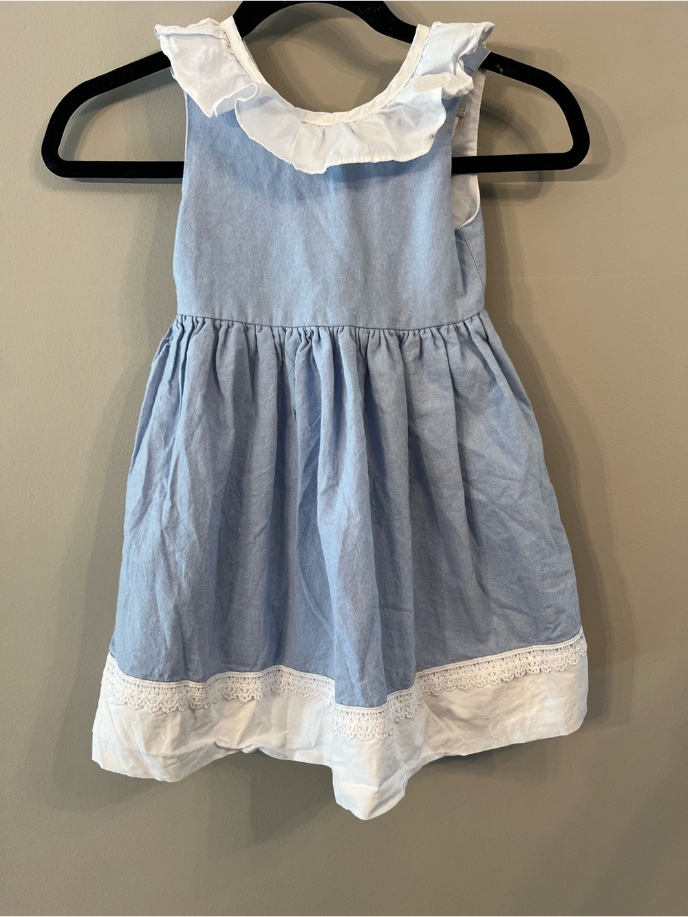 Max Studio Kids Light Blue Dress with White Ruffle Collar